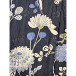 Citron Santa Monica Textured Silk Butterfly Floral Button Blouse Size 3X Black Photo 3