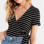 Urban Outfitters  Bailey black and white wrap top Photo 0