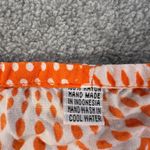 Orange Swim Coverup Tunic One Size Drawstring Orange White Hand Made Rayon Flowy Photo 1