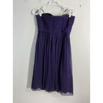 Donna Morgan Womans  Size 6 Purple Strapless Lined Flowy Silk Cocktail Dress Photo 1