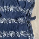 Tommy Hilfiger Women's Medium Floral Navy Wrap Dress Cotton Cottage Modest Photo 3