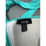 Mudd Teal‎ Swimsuit top with tropical print bottoms size Large  beach pool summer Photo 3