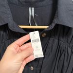 Anthropologie sleeveless ruffle tiered collared black mini shirt dress small NWT Photo 9