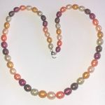 Honora 925 Genuine Cultured Freshwater Elegant Multicolor Pearl Necklace Pink Photo 0
