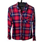 Rails Red White Blue Hunter Cobalt Cherry Plaid Flannel Shirt Size Size S/M Photo 0