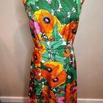 VTG Tanner of North Carolina Sleeveless Floral Dress SZ 8 Retro Resortwear Boho Orange Photo 0