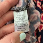 Leota ‎ Sleeveless V Neck Romper Tie Waist Navy Floral 2L (2X) Photo 9