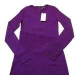 Retrofête NWT retrofete Sonja in Purple Ribbed Stretch Knit Crew Neck Mini Dress S $345 Photo 2