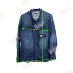 CAbi  Denim Button Down Blouse M Tie Neck Chambray Shirt Photo 4