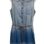 B_Envied  Wmn Sz L Ombré Denim Sleeveless Mini Western  Style Belted Dress Photo 0