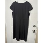Olivia Matthews  Fit Flare Dress‎ Size 20 Black Cap Sleeves Side Zip Pockets Photo 4