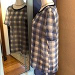Caslon  Sheer Woven Plaid Top Photo 4