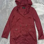 Love Tree Women's Red Relaxed Hooded Jacket Full Zip Size Small Photo 0