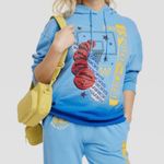 Nba Sweatshirt Golden State Warriors Oversized Graphic Hoodie Ombre Blue L NWT Photo 2