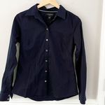 Banana Republic Navy Blue Button Up Blouse Shirt Professional Workwear Size 8 Photo 5