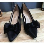 Journee Collection  Crystol Women's 8 Black Bow Slip-On Pointed Toe Pump Heels Photo 0