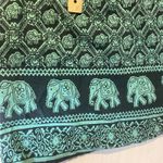 The Vermont Country Store Dress L Nightgown Muumuu 100% Cotton Elephants Pockets Green Size L Photo 5