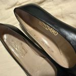 Salvatore Ferragamo  vintage Black Leather Flats Photo 5