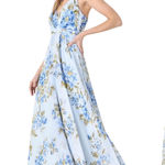 Lulus Breathtaking Blossom Light Blue Floral Print Maxi Dress size Large NWT Photo 0