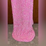 Berlin Nova  Pink Sequin Open Front Prom Dress Photo 7