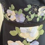 Loft  Navy Blue/Cream/Green Floral  Strapless Cotton Dress sz 2 Photo 1