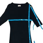 Camila Coelho Rayon Blend Minimal Clean Sweater Dress Black Knitted 3/4 Sleeve Photo 12