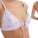 For Love & Lemons NWT Roxie Grommet Lavender Bralette Size Small Vegan Leather Photo 0