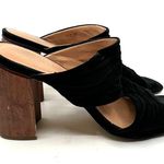 Halston Heritage  Kiera Black Suede Block Heel Sandals 8 US Photo 2