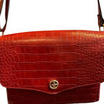 Giani Bernini Women's Red Croc Embossed Crossbody Bag Medium Casual Photo 0
