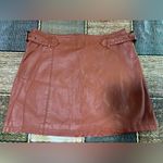 Free People π©·π©· Tan Honey Leather A-Line Skirt vegan size 10ππ Photo 4