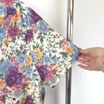 American Vintage Vintage Floral Coastal Grandma Garden Party Button Down Gauzy Shirt Petite Large Photo 6