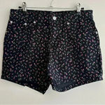 Levi's Levi’s Mid Length Shorts, Floral Print, Black Shorts with Pink Flowers, Size 28 Photo 2