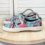 Sperry Pier Wave LTT Tropical Print Lace Up Sneakers Teal Pink Womens 7 Photo 2