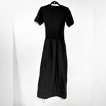 ASOS Bubble Hem Drawstring Black Mixed-Material Maxi Dress – Women’s US 4 Photo 3