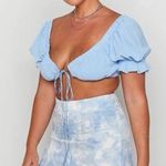 Beginning Boutique Laura Mini Skirt in Tie Dye Denim Photo 5