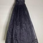 Rachel Allan Black Prom Gown Black Flowy Maxi Dress‎ 6920 Size 4 Photo 0
