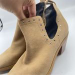 Rebecca Minkoff  Tan Suede Leather Studded D’orsay Ankle Boots Womens 6 Booties Photo 12