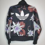 Adidas Originals Lotus Print Track Jacket Black Floral Flowers Small Photo 1