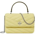 Tory Burch Mini Kira Chevron Quilted Leather Top Handle Wallet PASTEL YELLOW Photo 0