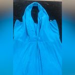 Amanda Uprichard  blue 100% silk halter minidress size small Photo 7