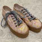 Superga  x LoveShackFancy Platform Sneaker Slides in Floral Pink Yellow Size 37 Photo 0