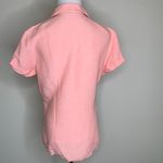 Linen Short Sleeve Camp Shirt Sz Medium Peach Orange Photo 1