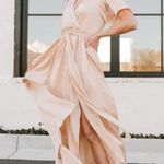 Baltic Born Natural Sicily Satin Maxi Dress Size Medium Photo 11