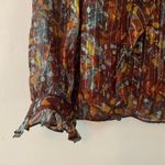 Lafayette 148 New York Silk Puff Sleeve Long Sleeve Blouse Boho Women size Small Photo 4