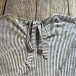 Altar'd State Altar’d State Blouse Blue White Pinstripes Bell Sleeves Ruffle Top Womens Medium Photo 5