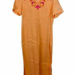 Harvé Benard Harve’ Bernard Embroidered Linen Maxi Dress Size 14 Photo 0