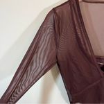 Abercrombie & Fitch ✨  Long-Sleeve V-Neck Mesh Top Brown Small Photo 4