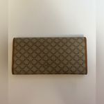 CELINE  Vintage Macadam Long Wallet Tan Canvas Leather Trim Made In Italy Photo 4