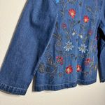 Talbots Embroidered Floral Denim shirt Jacket Cottagecore Top size small Photo 2