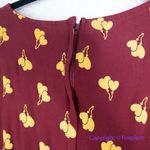 Unique Vintage  X GB Gywnnie Bee Maroon Yellow Midi 0X Heart‎ Balloon Dress Photo 13